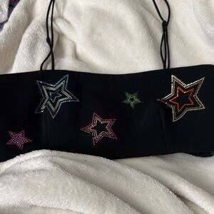 Cinq a sept Nikki Embellished Star Crop Top Size Small